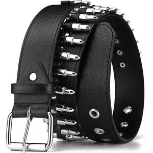 Studded Belts Women Stud Punk Rock  Woman Girls Black Waist Belt Cosplay